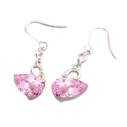 Rosa Kunzit & Diamant 16.50 Karat Ohrhänger Weißgold 14K