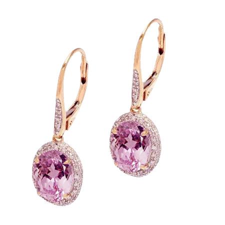 echter oval diamant 12.56Karat ohrring Vorderansicht