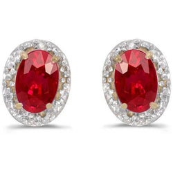 Roter Rubin und Diamant Ohrstecker Halo-Ohrring Goldschmuck 4,40 Karat