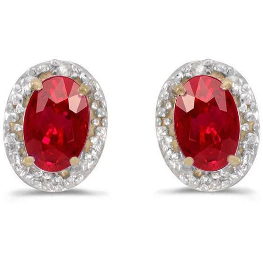 echter oval rubin 4.40Karat ohrring Vorderansicht