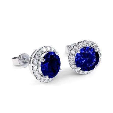echter round diamant 5Karat ohrring Vorderansicht