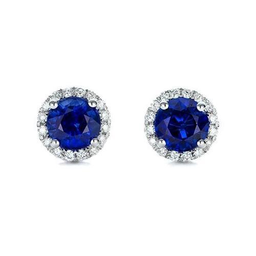 echter round diamant 6.60Karat ohrring Vorderansicht