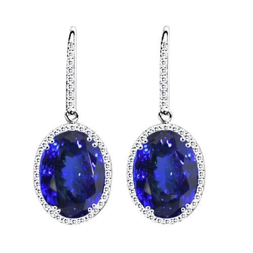 echter oval diamant 5.34Karat ohrring Vorderansicht