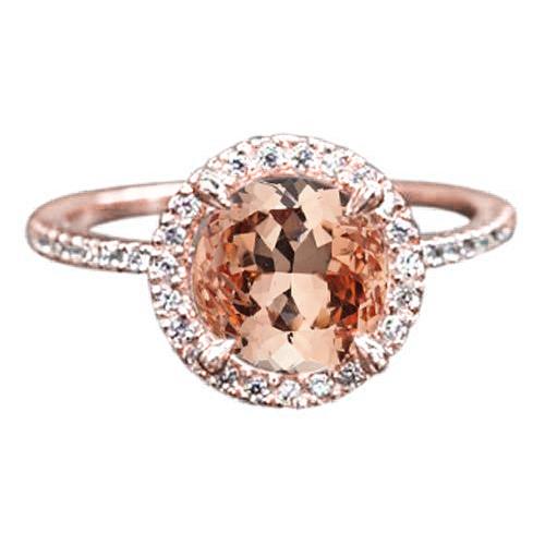 10.10 Kt Morganit Halo Diamantring Roségold 14K - harrychadent.ch