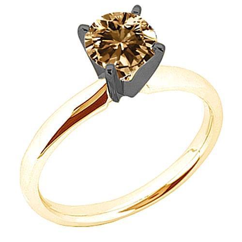 1,25 Karat Champagner Diamant Ehering mit Edelsteinen Gold Gelb - harrychadent.ch