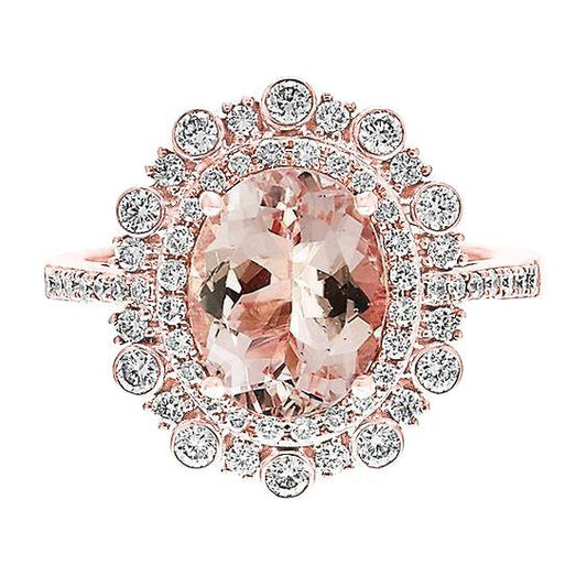 14K 18Kt Morganit Roségold mit Diamanten Ehering Neu - harrychadent.ch