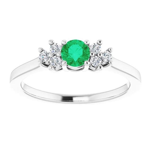 1,50 Karat Diamant und runder grüner Smaragdsteinring - harrychadent.ch