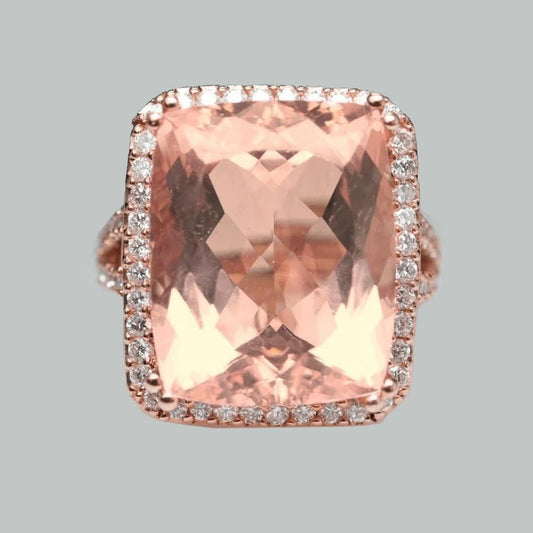 17 Kt. Morganit Und Diamanten Jubiläumsring Gold Rose 14K - harrychadent.ch