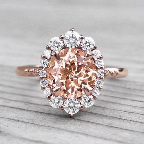 17,75 ct Morganit und Diamanten Ring 14K Gold Rose - harrychadent.ch
