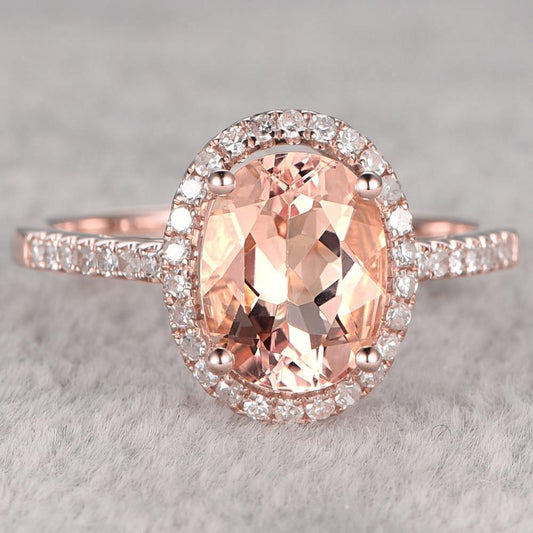 17.15 Kt. Morganit und Diamanten Jubiläumsring 14K Roségold - harrychadent.ch