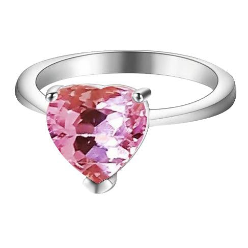 18 Karat Solitär Herzschliff Kunzit Ehering Gold Weiß 14K - harrychadent.ch