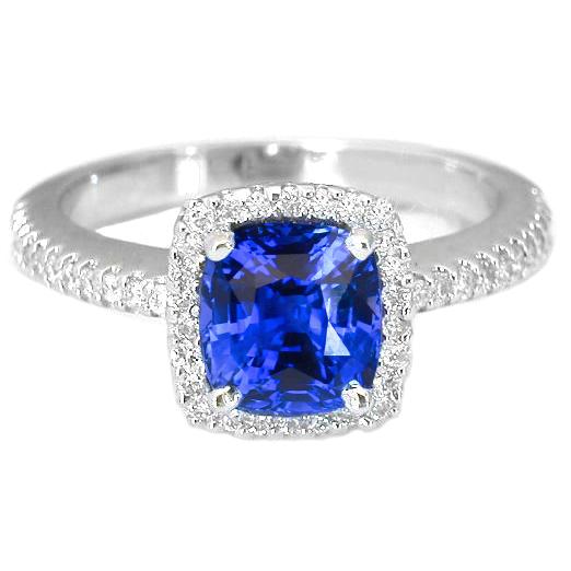 1,80 Ct Kissenschliff Sri Lanka Saphir Edelstein Ring Diamantschmuck - harrychadent.ch