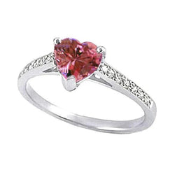 1.25 Karat Rosa Herzform Saphir Diamant Edelstein Ring Gold