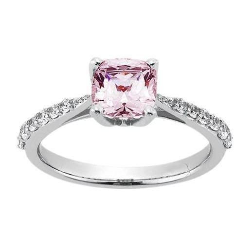 1.91 karat rosa saphir kissen weißer verlobungsring edelstein