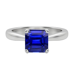 2 Karat Smaragd Solitaire Edelstein Ring Ceylon Saphir Weißgold