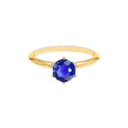 2 Karat Solitärring Echter Gelbgold srilankischer Saphir