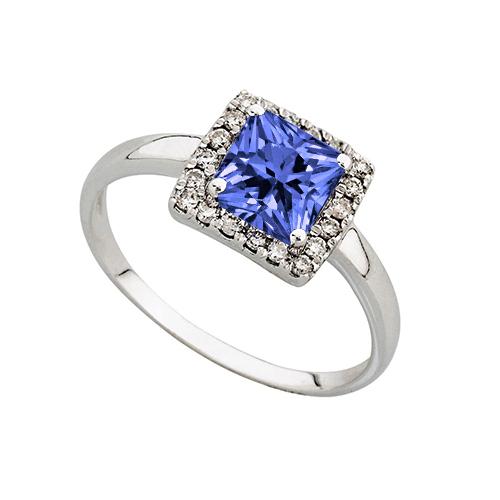 2,15 Karat Krappenset Tansanit & Diamant Ehering Weißgold 14K - harrychadent.ch