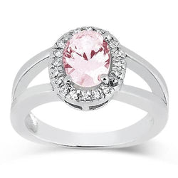 2,16 ct. Ovaler rosafarbener Saphir-Hochzeits-Edelstein-Ring