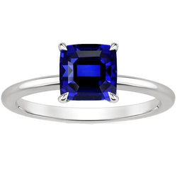 2,25 Karat Solitaire Ring Kissenschliff Sri Lanka Saphir Zinken Set