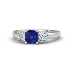 2,25 Kt. Ceylon Saphir Diamanten Ring Weißgold 14K Neu