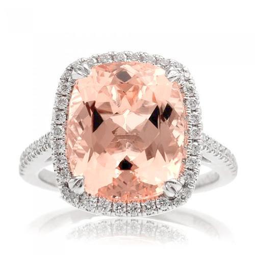 23.05 ct Big Morganit mit Diamanten Ehering Gold Weiß 14K - harrychadent.ch