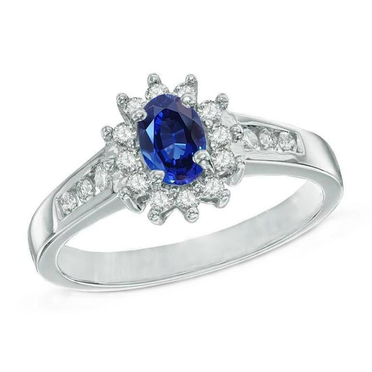 2,40 ct Ceylon Saphir und Diamanten Ring Weißgold 14K - harrychadent.ch
