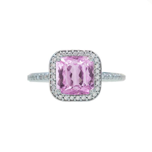 24.90 Ct Rosa Kunzit Und Diamant Jubiläumsring