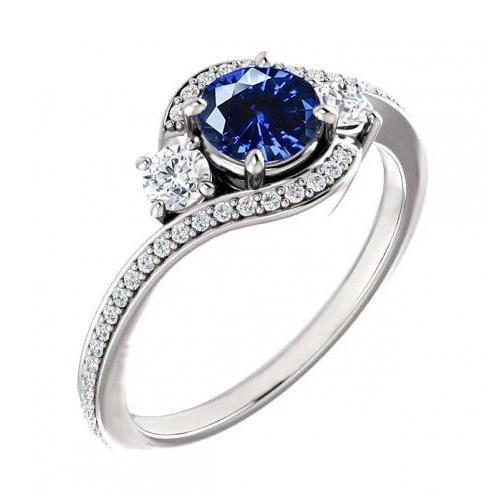 2,5 karat blauer ceylon-saphir-diamant-ring weißgold 14k