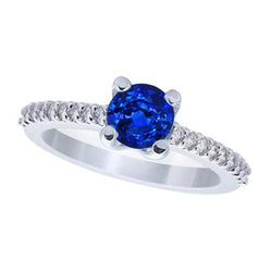 2,70 Karat Ceylon Saphir und Diamanten Ehering