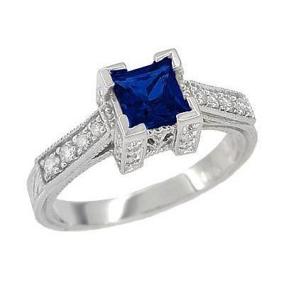 2,80 Kt. Ceylon-Saphir-Diamant-Ring 14K Weißgold - harrychadent.ch