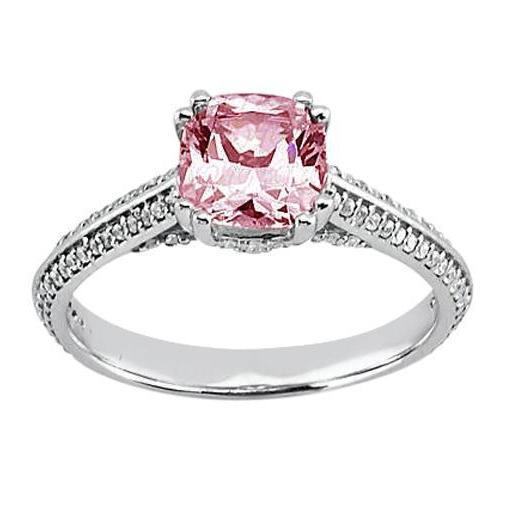 2,81 ct. kissen rosa saphir verlobungsring edelstein