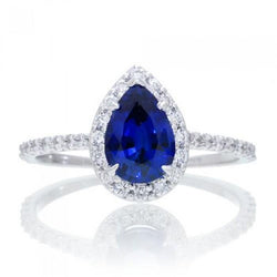 2,88 Karat Birnenschliff Sri Lanka Blauer Saphir-Diamant-Jubiläumsring