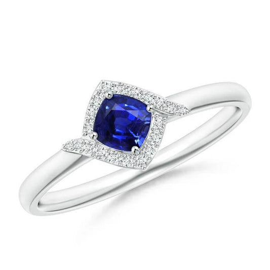 2.25 karat ceylon saphir und diamant promise ring weißgold 14k
