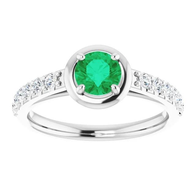 2.25 Karat Grüner Smaragd-Diamant-Ring Weißgold 14K - harrychadent.ch