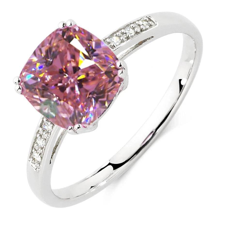 2.25 karat rosa saphir-diamant-ring weißgold 14k