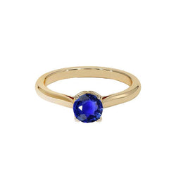 3 Karat Runder Solitärring Sri Lanka Saphir Gelbgold 14K
