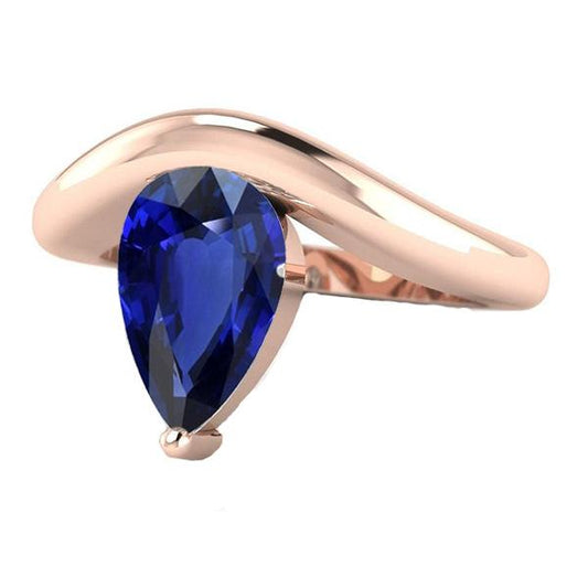 3 Karat Solitaire Birne Ceylon Saphir Ring Damen Edelsteinschmuck - harrychadent.ch