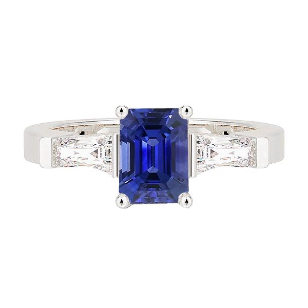 3 Stein Diamant Smaragdblauer Saphir Verlobungsring 2.50 Karat - harrychadent.ch