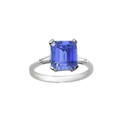 3 Stein Smaragd Saphir Ring & Konische Baguette Diamanten 2,25 Karat