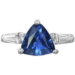 3 Trillionen Saphir Ring Tapered Baguette Diamanten 4,50 Karat