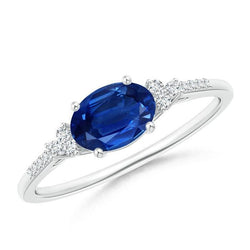 3,50 ct Krappenbesatz Saphir und Diamanten Jubiläumsring Weißgold