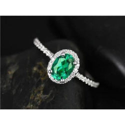 3,6 Karat grüner Ovalschliff-Smaragd-Diamant-Verlobungsring