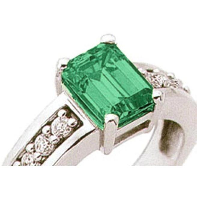 3.75 ct Grüner Smaragd-Diamant-Ring-Solitär mit Akzenten