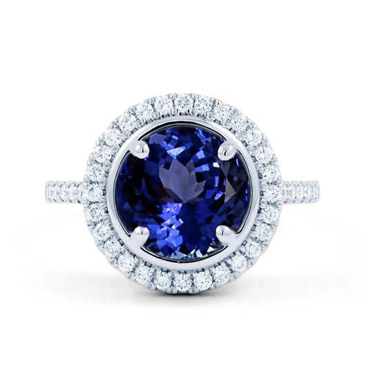 4,25 Karat Tansanit und Diamanten Ring Weißgold 14K - harrychadent.ch