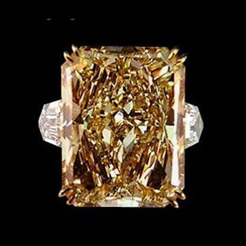 4,40 ct. Strahlender Champagner Diamantring Gelbgold 14KNeu