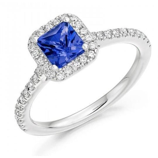 5,30 Karat Tansanit mit Diamanten Ring 14K Weißgold - harrychadent.ch