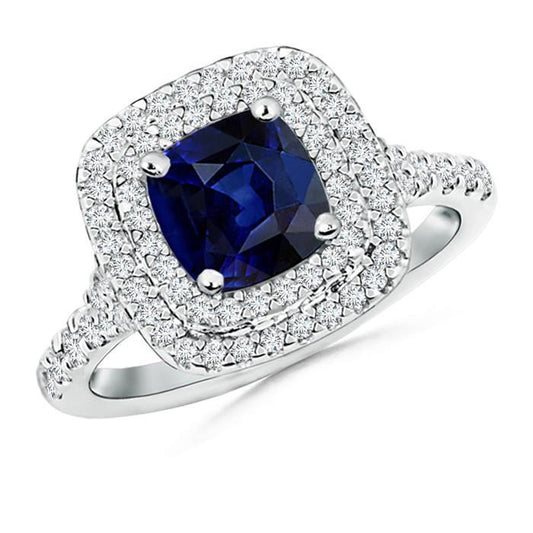 5,50 Karat Sri Lanka Saphir und Diamanten Ring Weißgold 14K - harrychadent.ch