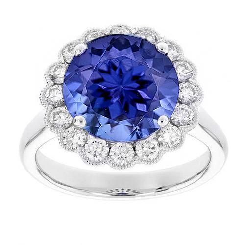 5.00 Karat Krappenset Tansanit mit Diamanten Ehering Weiß - harrychadent.ch