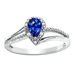 5.35 Karat Birne Aaa Ceylon Saphir Diamanten Jubiläumsring