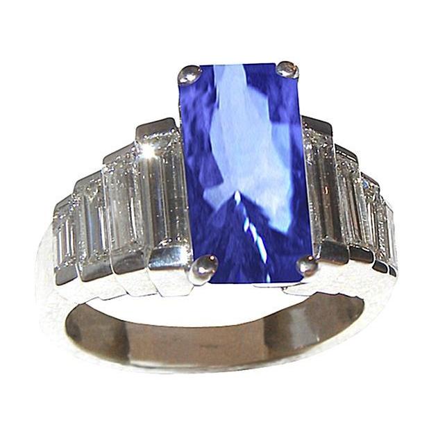8 Karat srilankischer Saphir-Diamant-Ring Weißgold 14K - harrychadent.ch